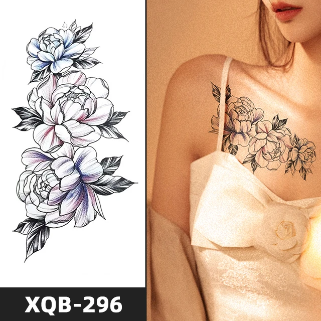 Factory Price Girl Temporary Rose Fake Geometry Waterproof Flower Tattoo Sticker for Arm