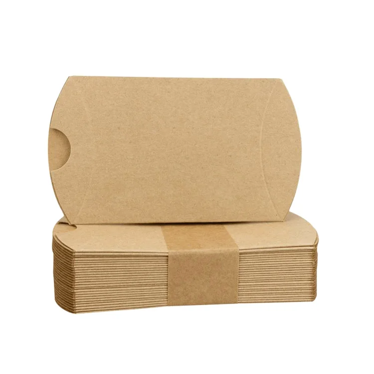 Custom Logo Small Natural Brown Kraft paper pillow box for Soap