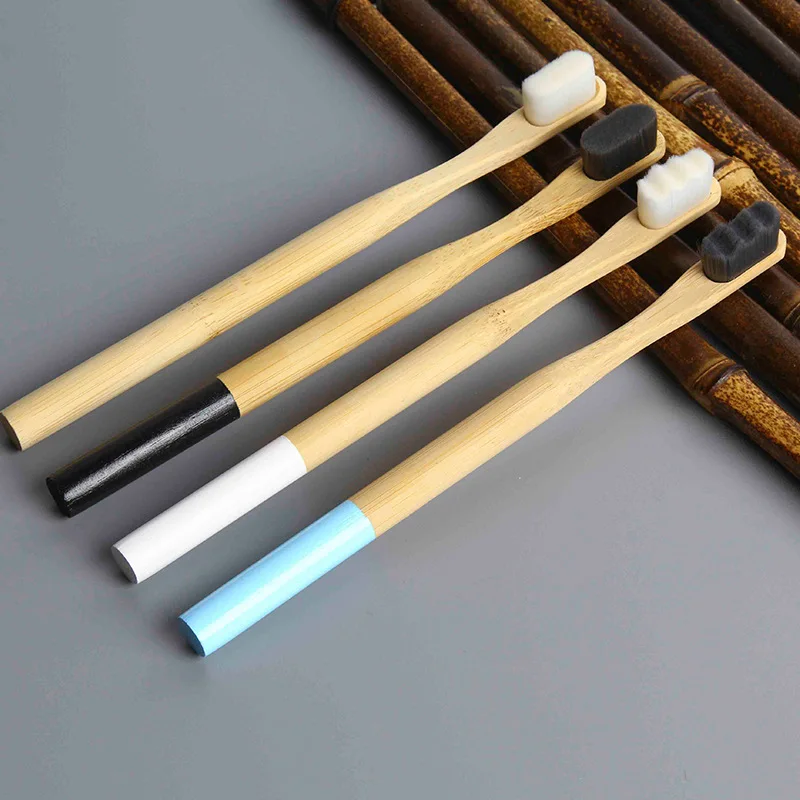 Bamboo Toothbrush Hotel Travel 100% Natural Nano Toothbrush Bamboo Soft 10000 Bristles Eco Friendly Biodegradable Toothbrushes