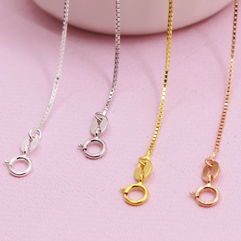 Jewelry Making Anti Allergy Solid Gold Plated 925 Sterling Silver Chain