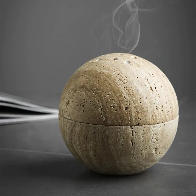 Жёлтый травертиновый держатель для ароматизаторов