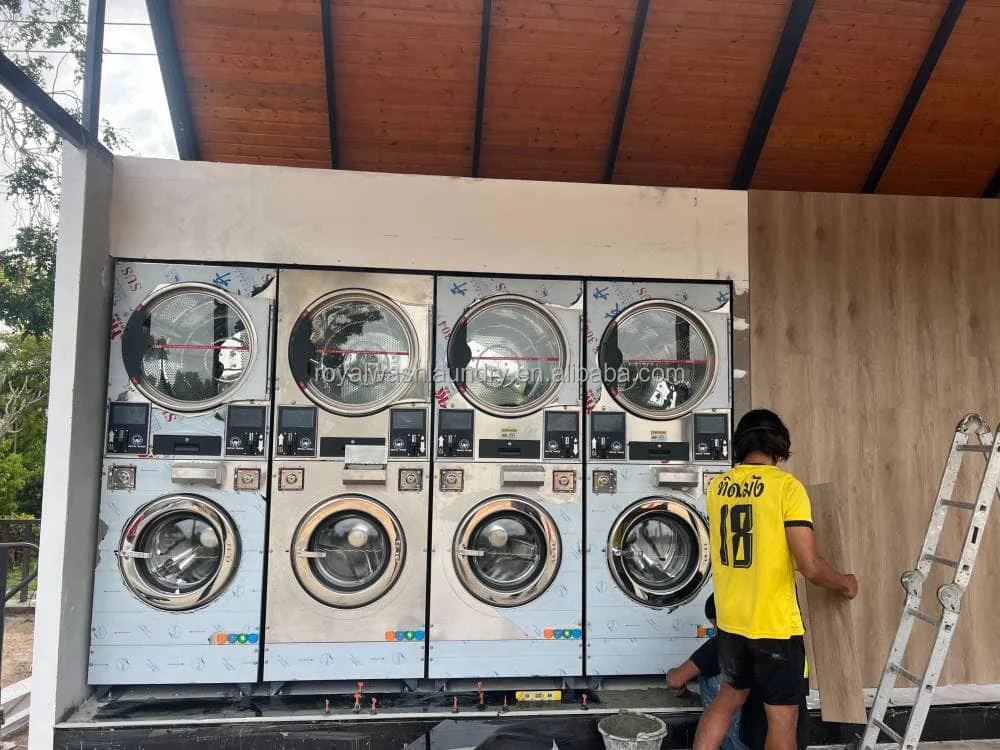 Good Quality 5.0 Inch Intelligent Touch Screen Commercial Laundry Equipment Laundry Machine Stack Washer Dryer