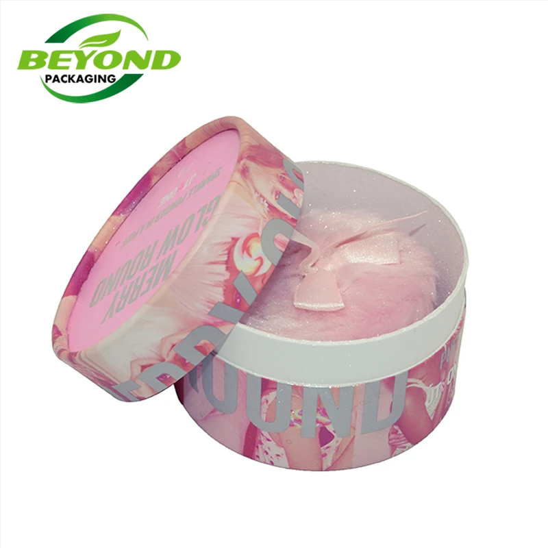 Loose powder paper packaging container protein shaker with puff  eco friendly custom paper cardboard tubes for cosmetic powder