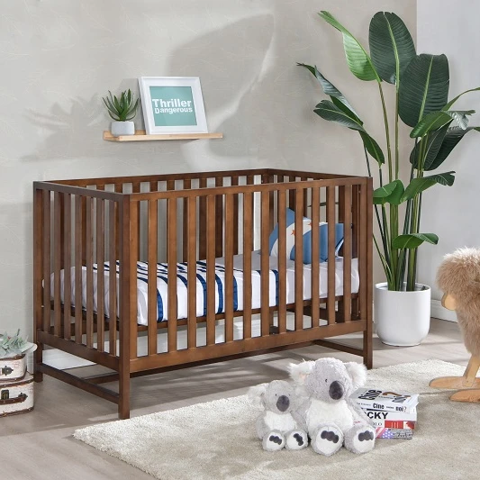 SAMPO KINGDOM Direct Sales  baby sleep bed solid wood cribs  with adjustable bed height baby cot