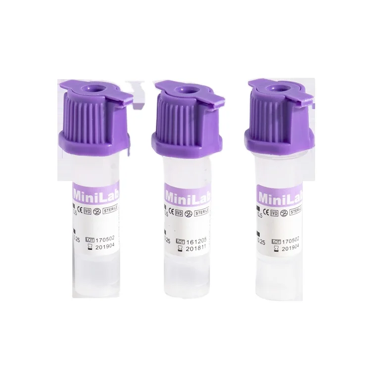 0.5ml Micro K2 EDTA Blood Collection Tube with Purple Screw lid