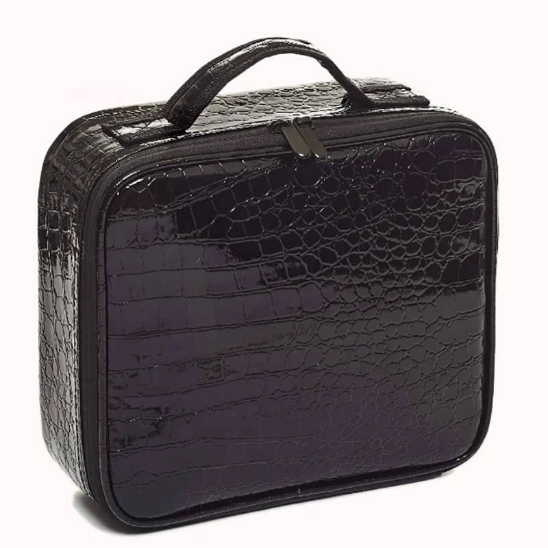 Travel Organizer Makeup Case Train Cosmetic With Adjustable Dividers