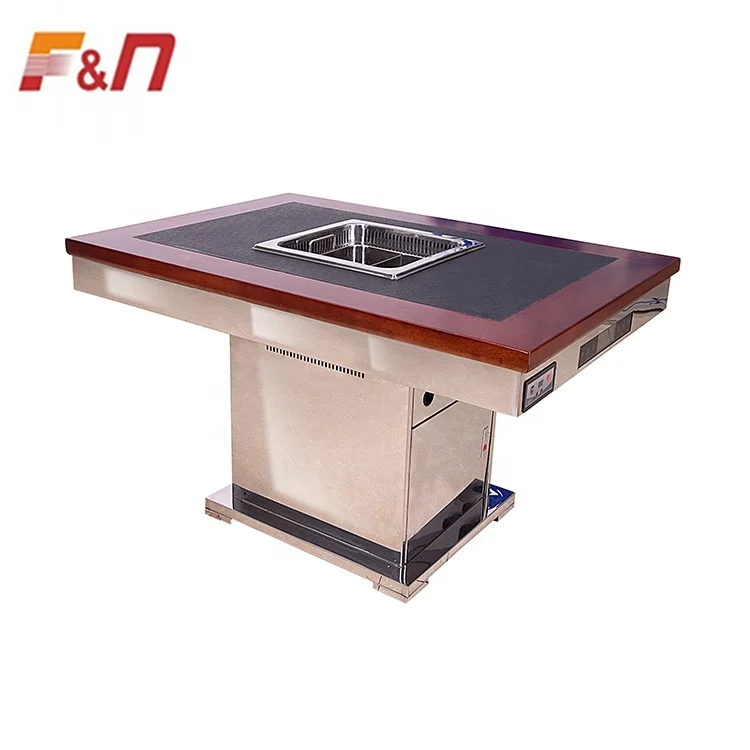 Hot Selling Custom Korean Bbq Grill Square Smokeless Restaurant Electric Hot Pot Table