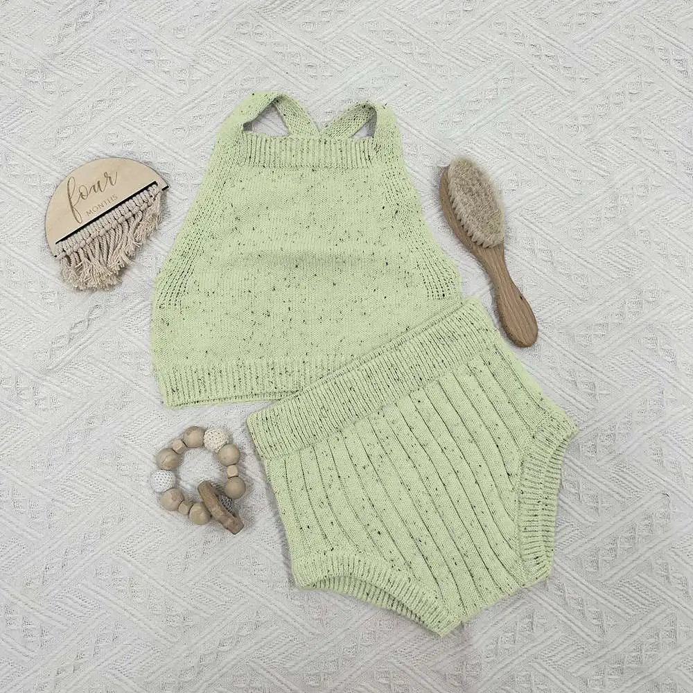 Custom Logo Winter Knit Baby Set Chunky Knitted Baby Sweater For Kids