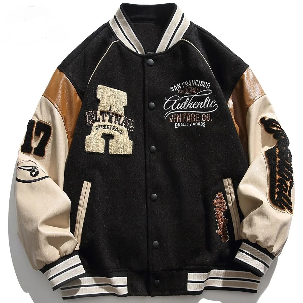 Custom Vintage Baseball Embroidery Jacket Unisex Hip Hop Streetwear Ready Coat Bomber Varsity Jacket
