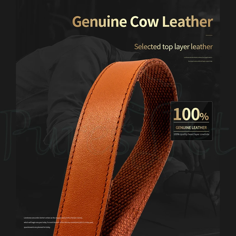 High Quality Dog Accessories Metal Buckle Designs Pet Collar Leashes Outdoors Waterproof leather dog leash