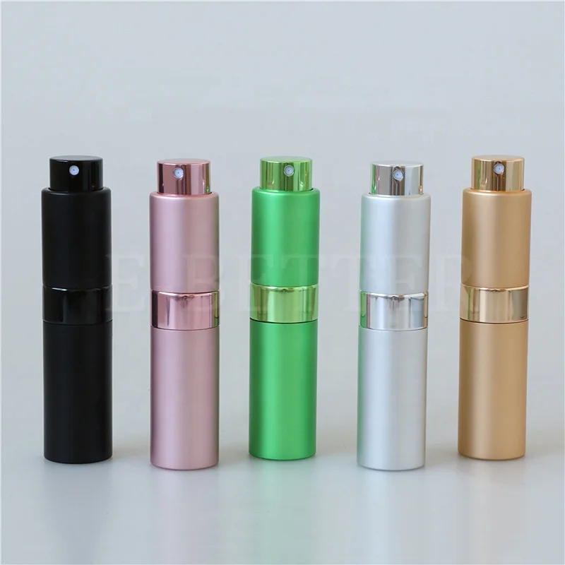 Aluminum atomizer perfume bottle twist up metal refillable perfume spray bottle