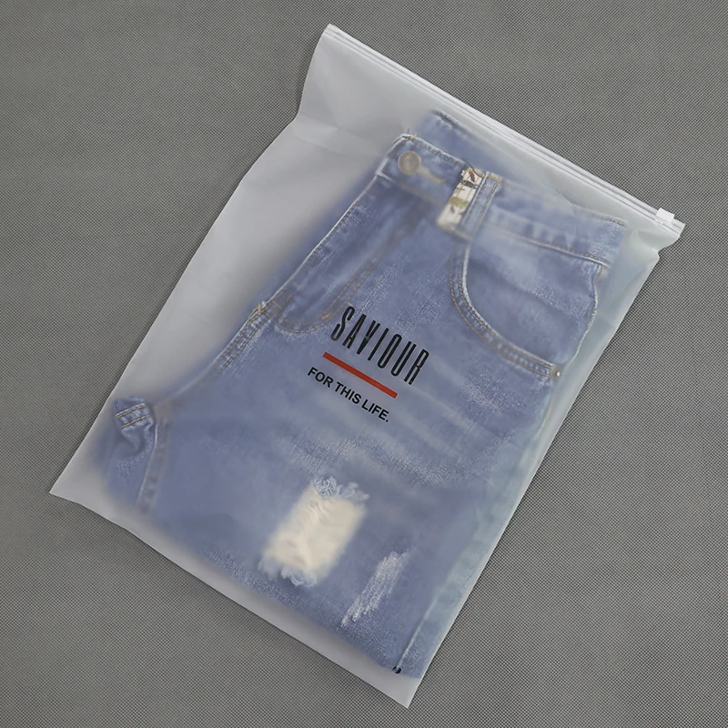 Customized Printed logo Packaging Pvc PE Bag Tshirt Clothes Packaging Plastic Slider Zip Lock Clothing Zipper Bag