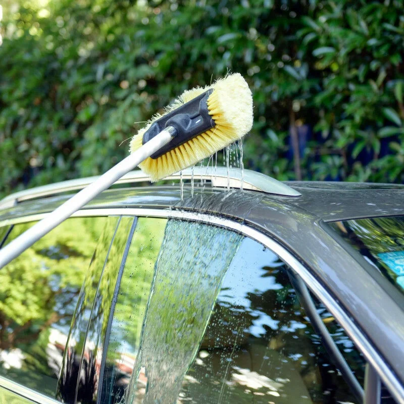 Selected Auto Extendable Long Water Through Brush Car Wash Telescopic Water Flow Through Brush Silicone Scraper Window Cleaning