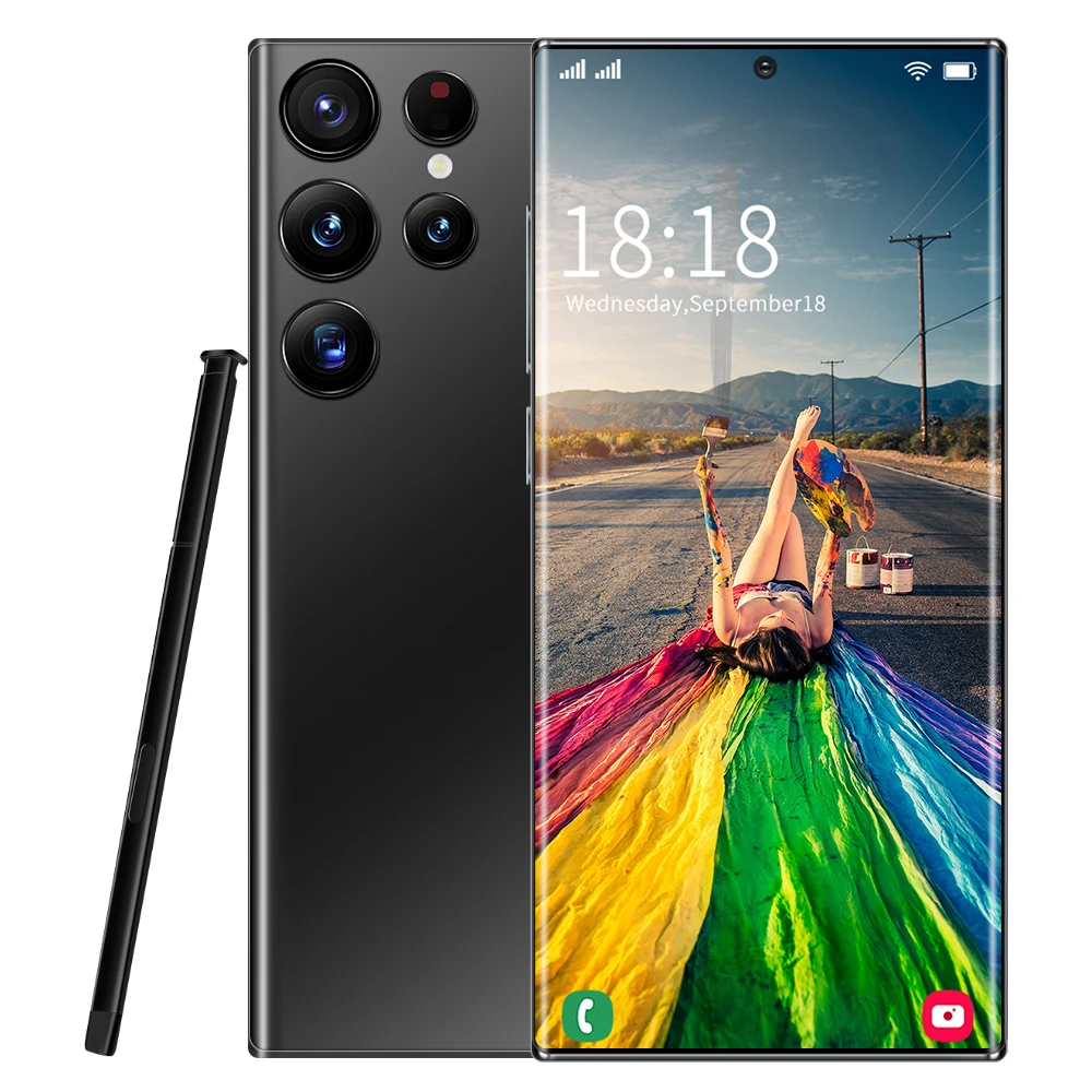 Смартфон 12 0 Android мобильные телефоны S22 Ultra 5g оригинальный телефон S23 1 ТБ 7 3 дюймов 16 Гб + смартфон TFT 65 Вт 48 Мп 2 К