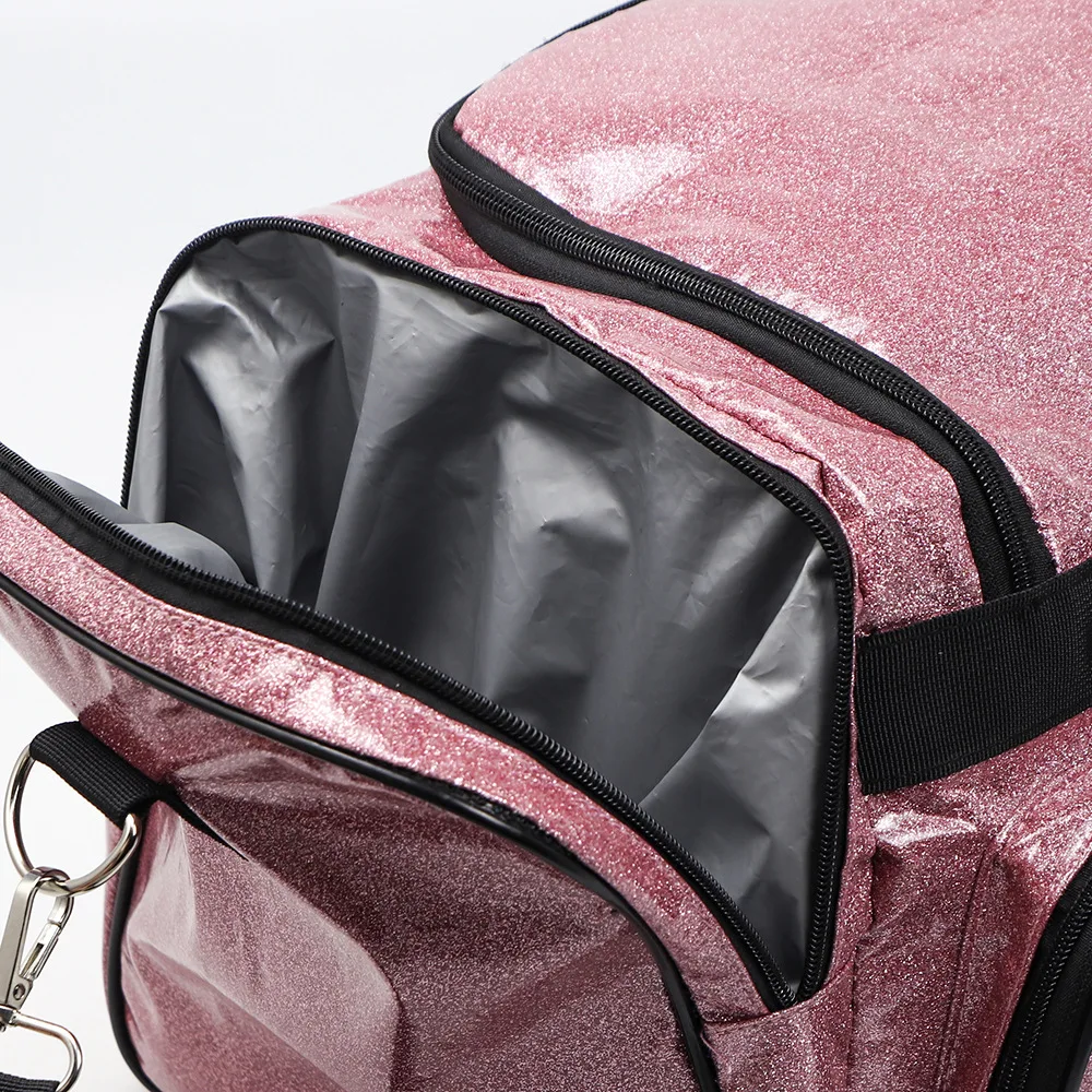 Glitter Spinnanight Duffel Bag Custom Ladies Overnight Spend The Night Cheerleading Bling Tote Bag Large Sneaky Link Duffle Bags