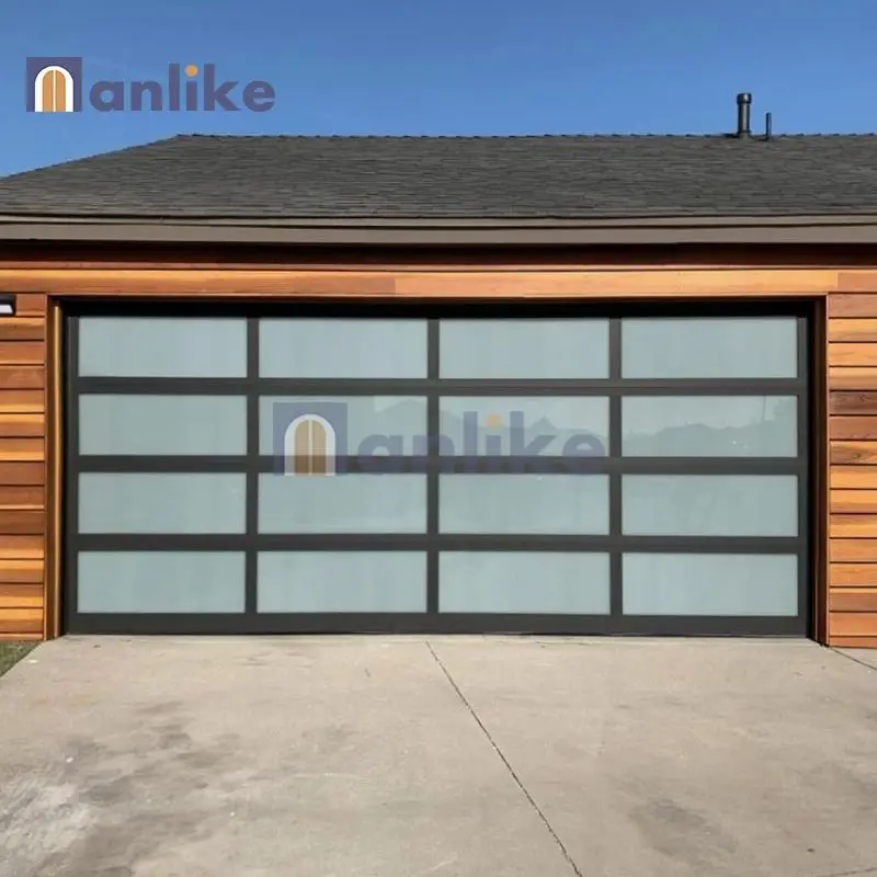 Anlike Wholesale Commercial Residential Insulated Glass Steel  Industrial Garage Door With Infrared Security Sensor