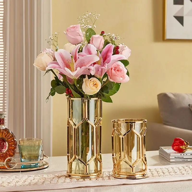 Decorative Wedding Vase Glass Flower Wholesale Metal Vase For Table Centerpieces