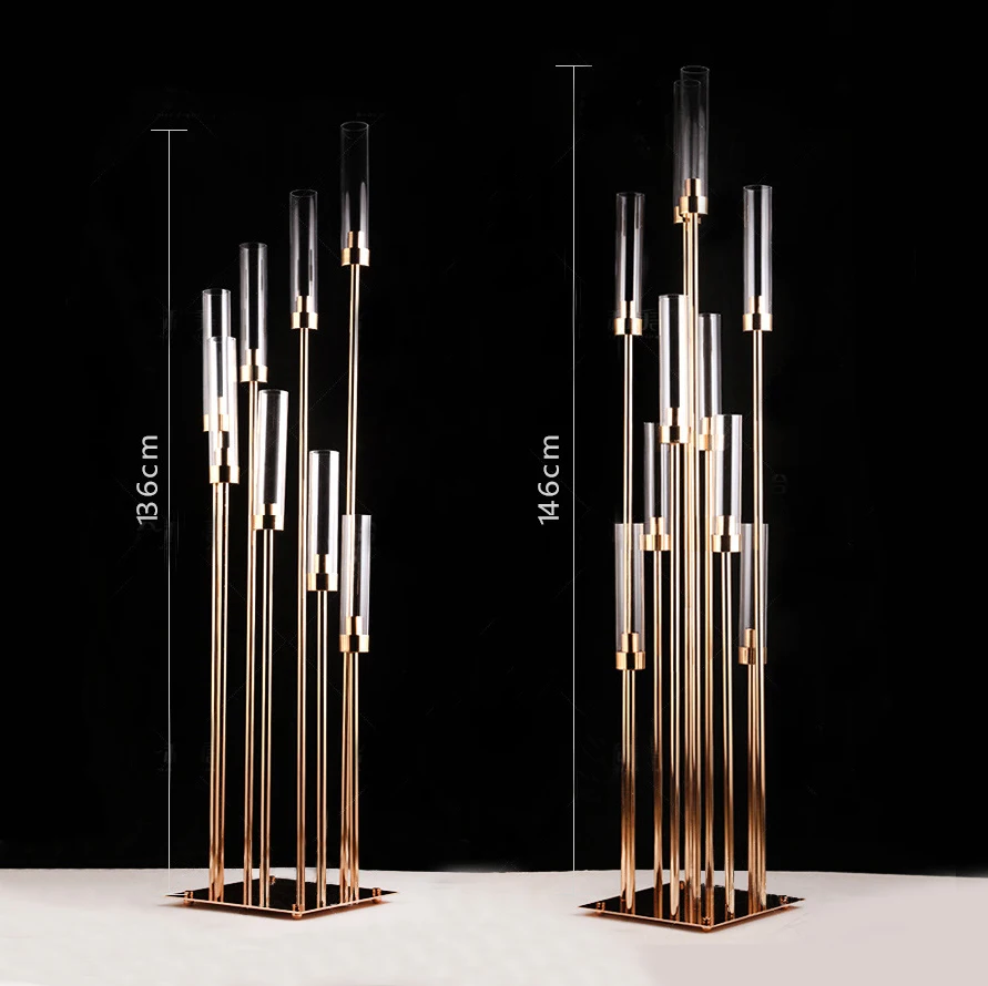 high gold metal candelabra wedding candle holder