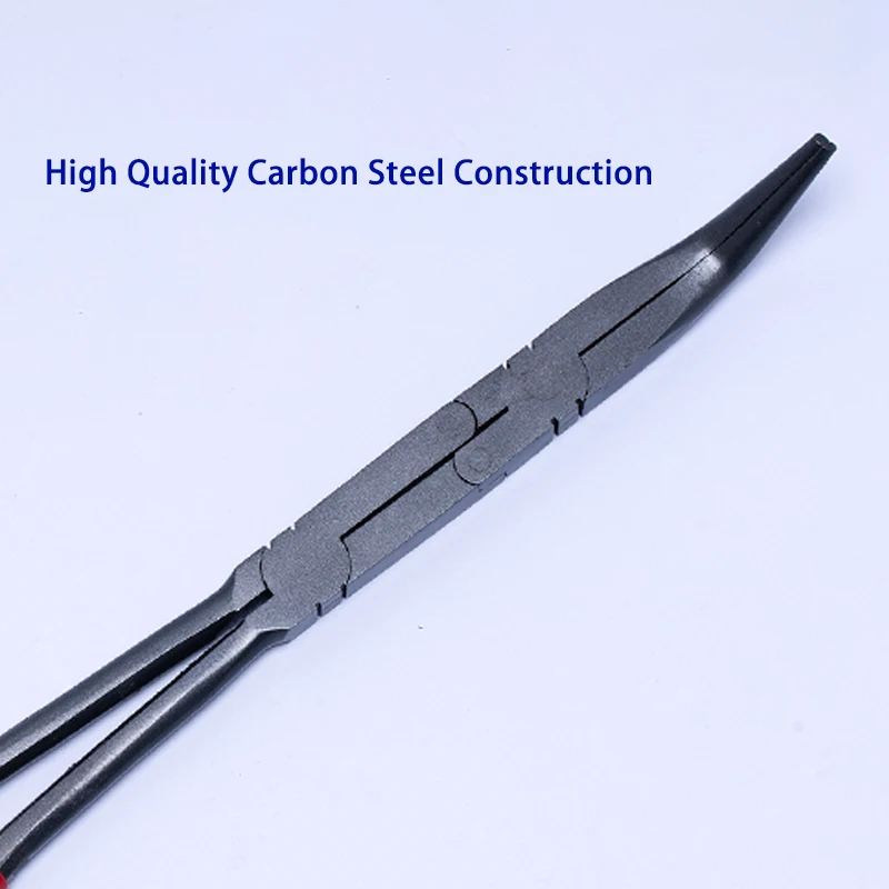 Custom 45 Degree Crucible Tongs Tools Carbon Steel Fishing Pliers Long Bent Nose Plier with Dipping Plastic Handle