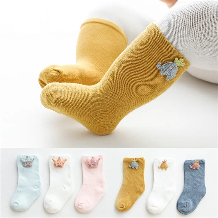 3 Pairs/set Animal Pattern Cute Manufacture Custom Logo Knitted Vintage Outdoor Child Girls Anti Slip Kids Socks