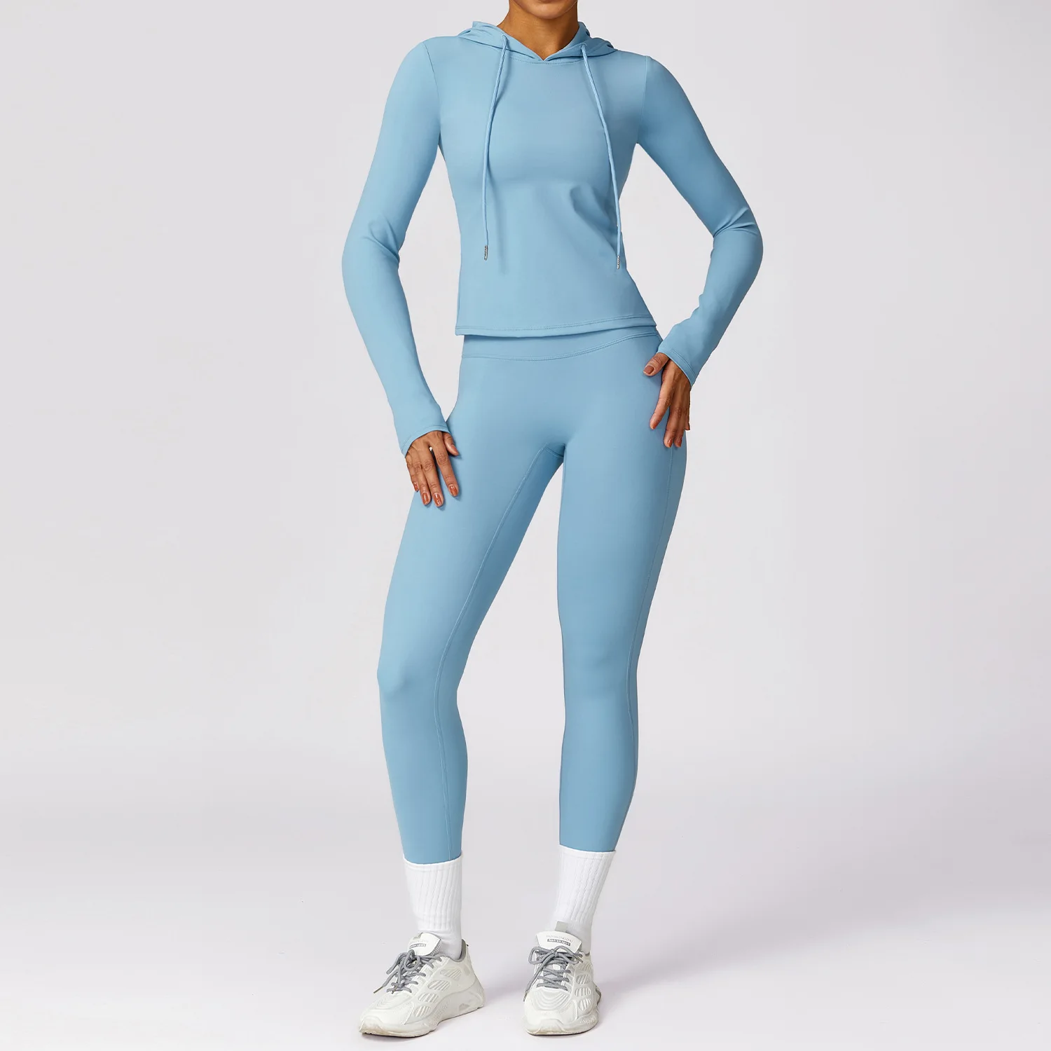 2024 New Activewear Fitness Sports Hoodie Jacket And Scrunch Butt Leggings Yoga Sets Women Outdoor Gym Fitness Yoga Wear