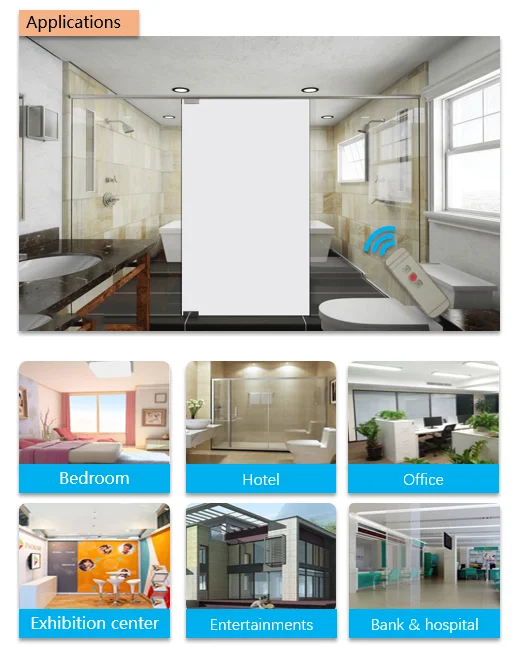 
New Arrival Switchable smart Glass Self-adhesive PDLC film for restroom 