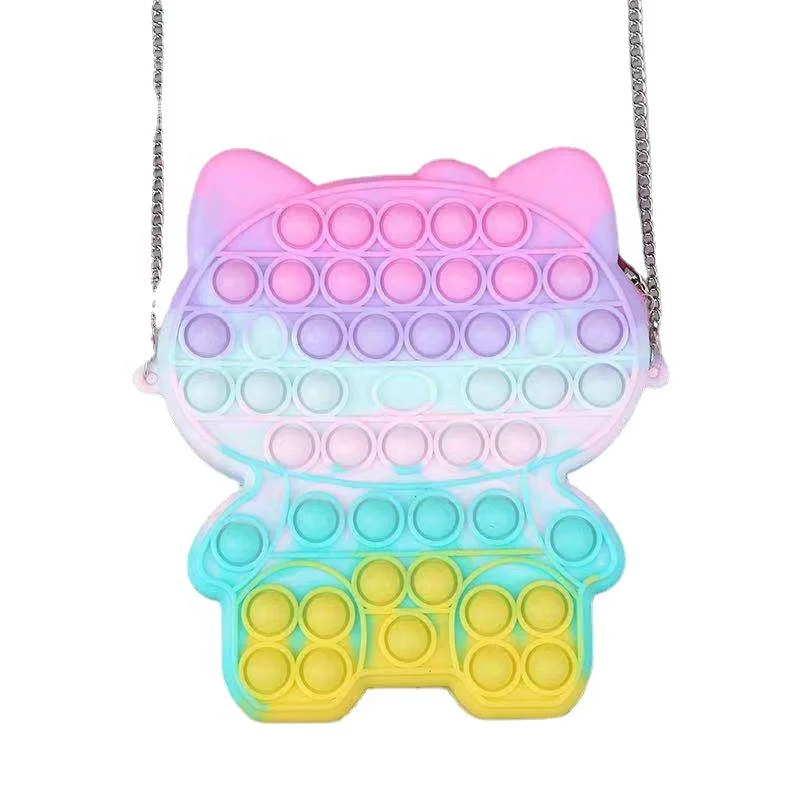 Hello kitty fidget wallet package sensory with Chain belt of Stationery bags