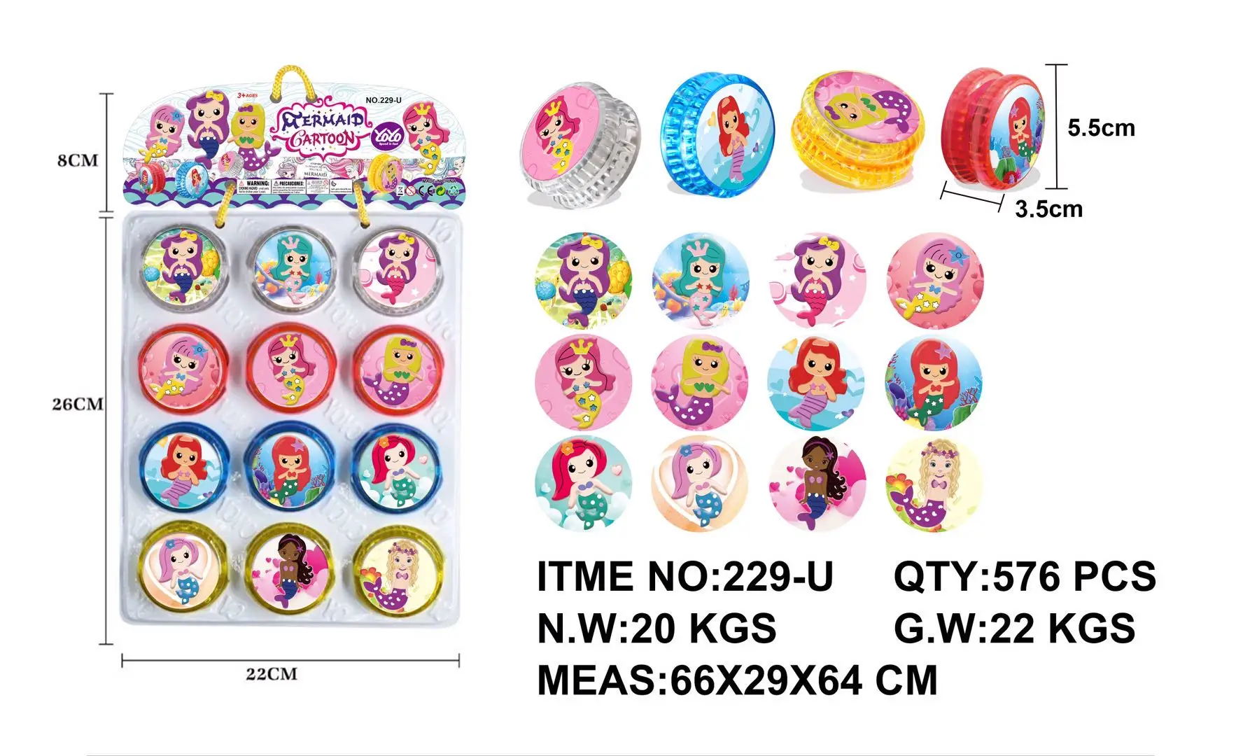 Hot Selling LED Flashing Glow Lights Yoyo Balls Cartoon Custom Logo Luminous Party Entertainment  Toys For Kids