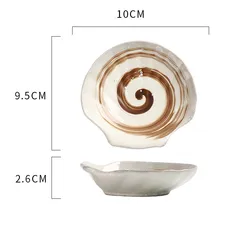 Wholesale Japanese Style Shell Shape Dish Pastry Dish Simple Sauce Dish Irregular Ceramic Tableware