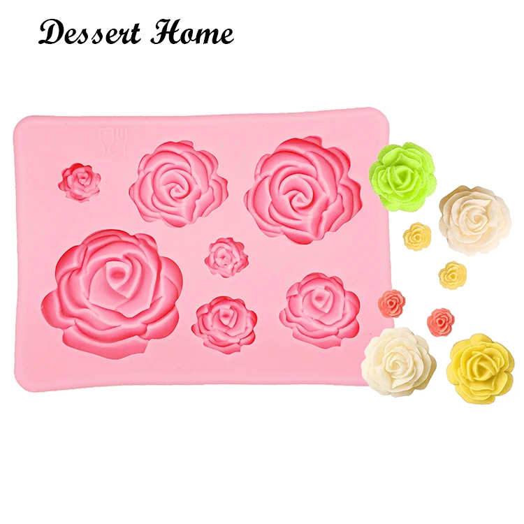 D1023 DIY 3D Rose Sugarcraft Silicone Fondant Mold Wedding Cake Decorating Tools flower Resin Clay Gumpaste Molds
