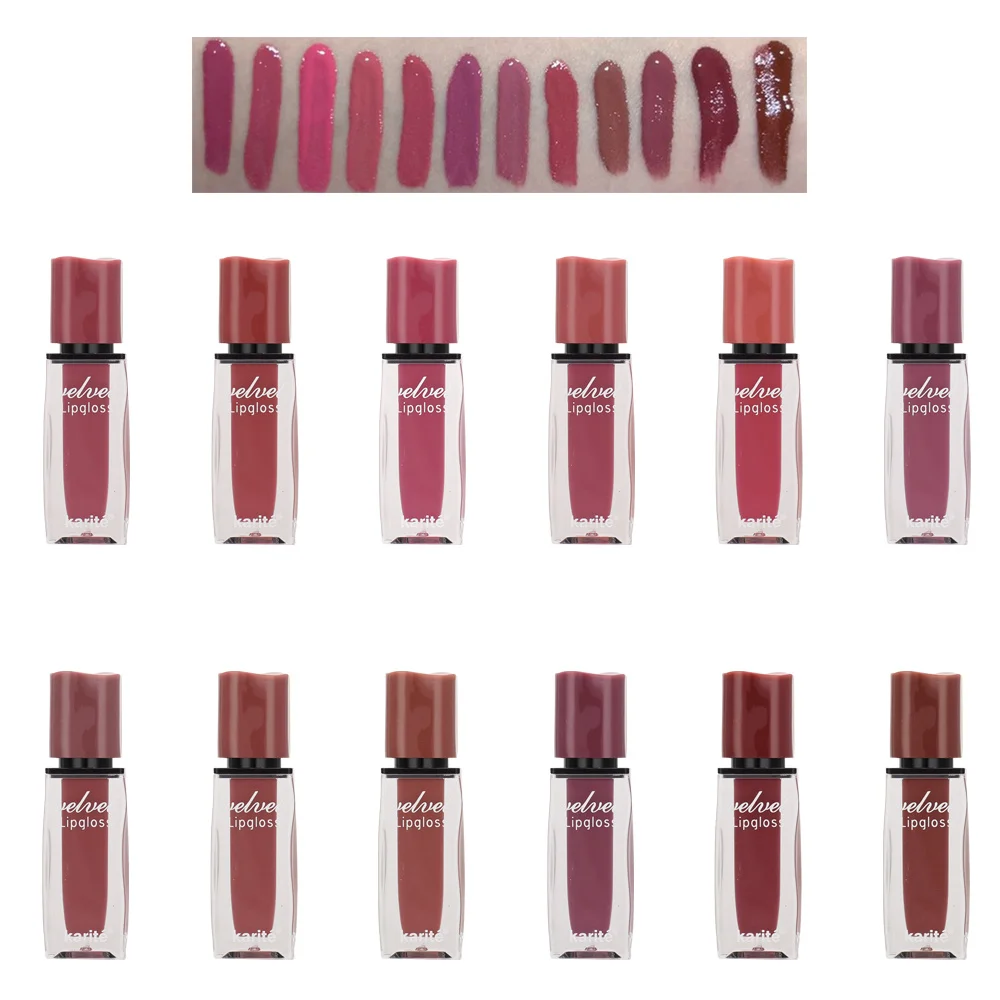 Karite 7ml Velvet Matte Lip Gloss Fashion Cosmetic Makeup Bulk Wholesale Custom Tube Container Logo Private Label Packaging Box