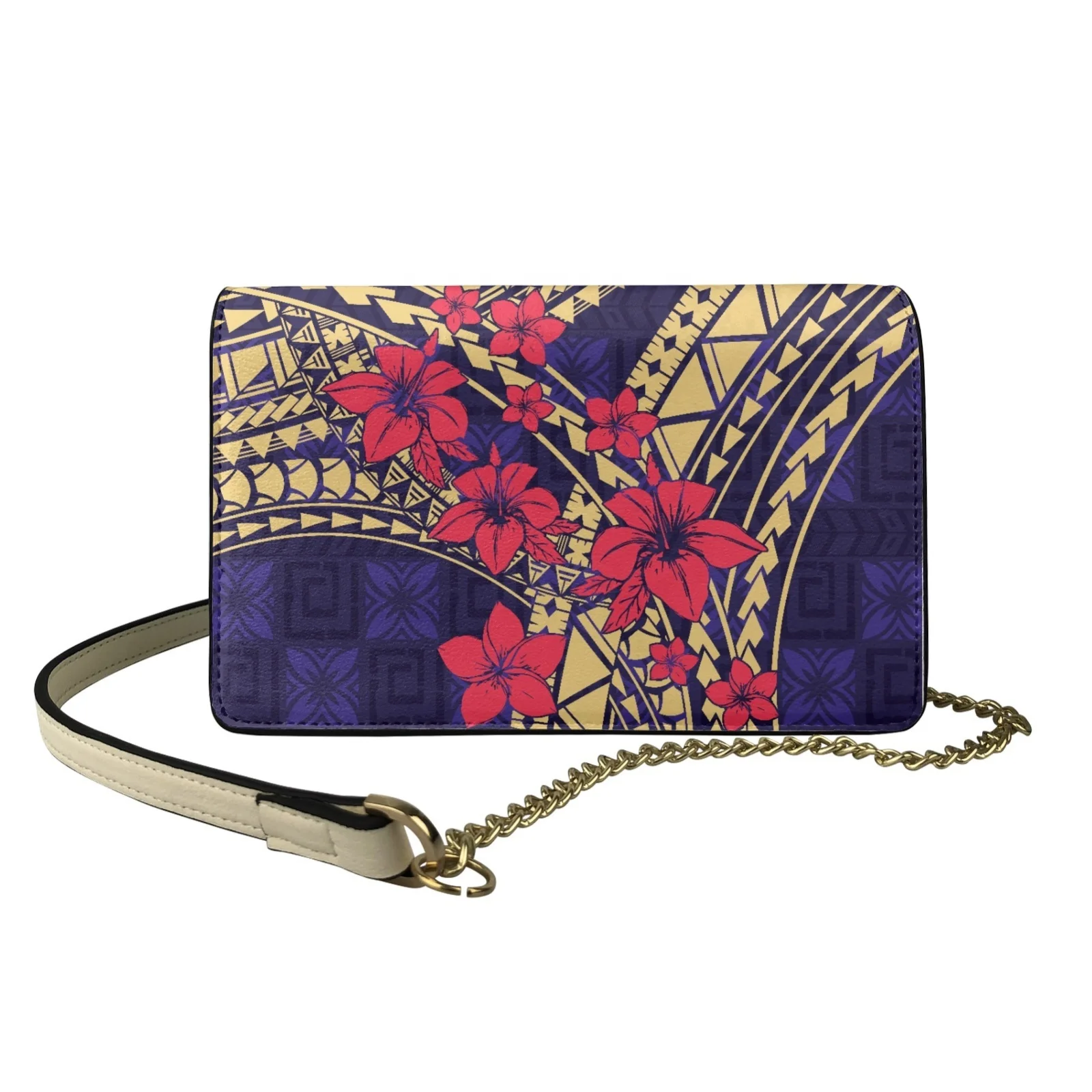 Samoa polynesian Top Quality High Quality Creative single shoulder crossbody bag women long wallet PU leather mobile phone bag