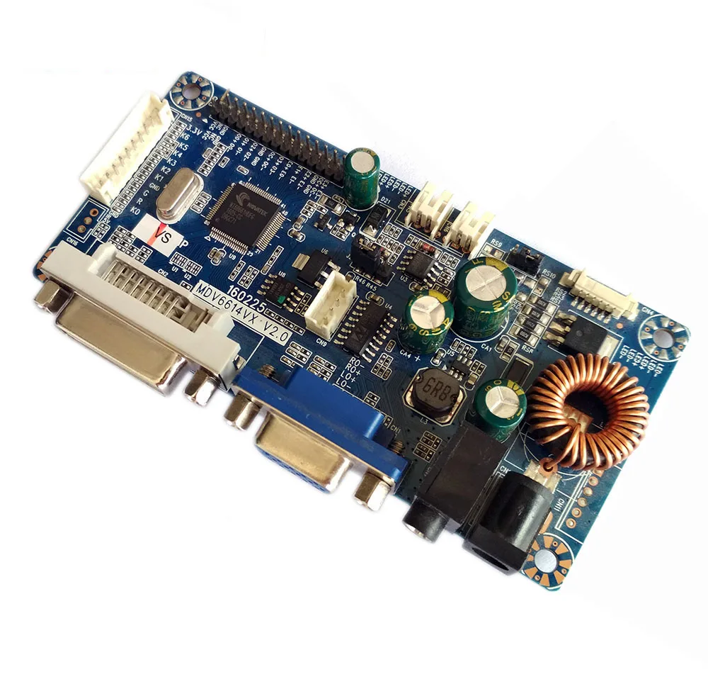 Универсальный 1920*1200 VGA DVI в LVDS 6bit 8bit LCD светодиодный ПК Дисплей преобразователь драйвера материнская плата контроллера