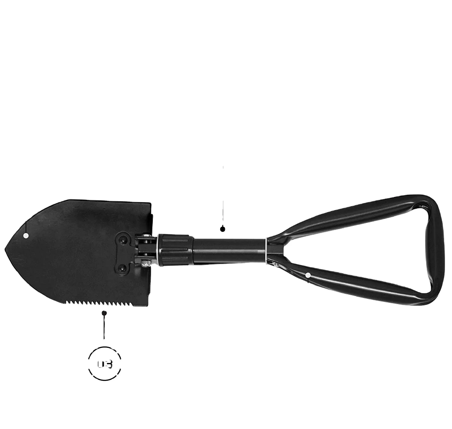 
AULCELN AC01Heavy Duty Metal Outdoor Sports Garden Tool Set Retractable Outdoor General Household Hand Tool Folding Snow Shovel 