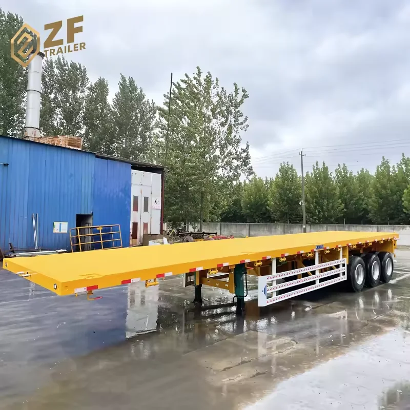 New and Used Tri-axle 40 feet Flatbed truck trailer and used 40ft flat bed semi trailer for sale