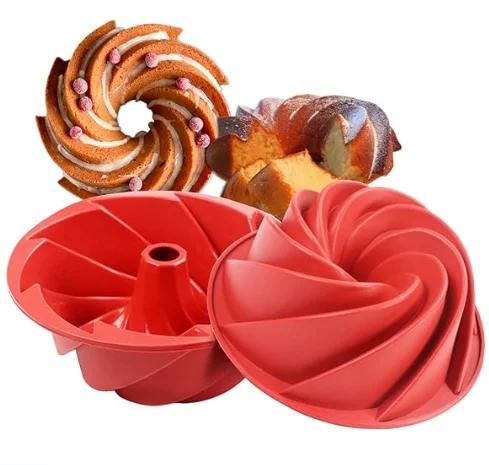 Factory Silicone baking mold 9 inch chiffon cake mold round Non stick food grade silicone baking set Spiral shape baking pan