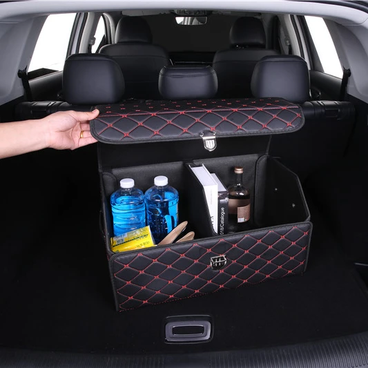 
2020 buy car accessories interior organizer waterproof durable foldable handy car storage leather box trunk box for car  (62481117906)