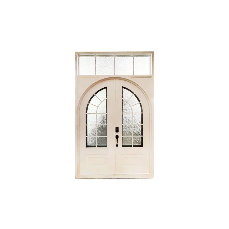 Customizable Minimalist Forged Iron French Door Set Matt Black Villa Entrance Openable Glass Outdoor Security Door