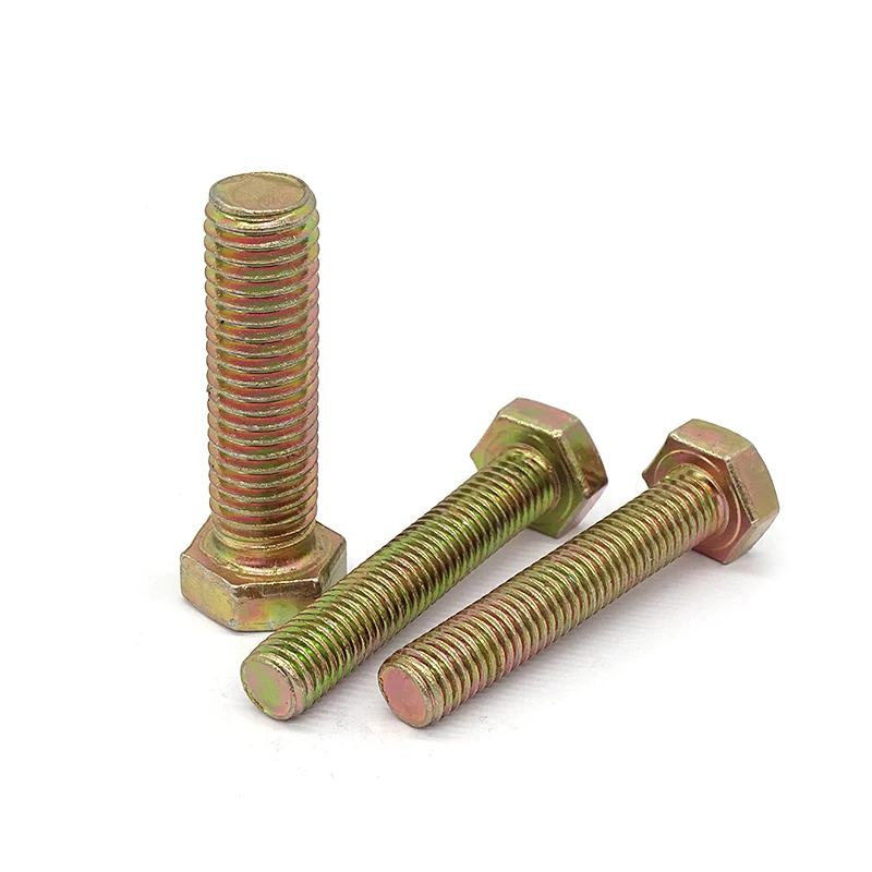 High Quality Fasteners Bolts For Industry Hexagon Screw And Nuts Din933 Zinc Plated Carbon Steel Yellow Brass Hex Head Bolts