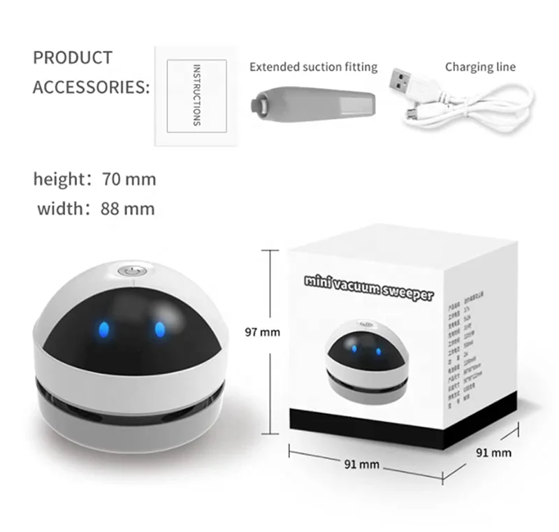 Manufacturer Supply High-Quality Mini Portable Wireless Charging robot Vacuum Cleaner