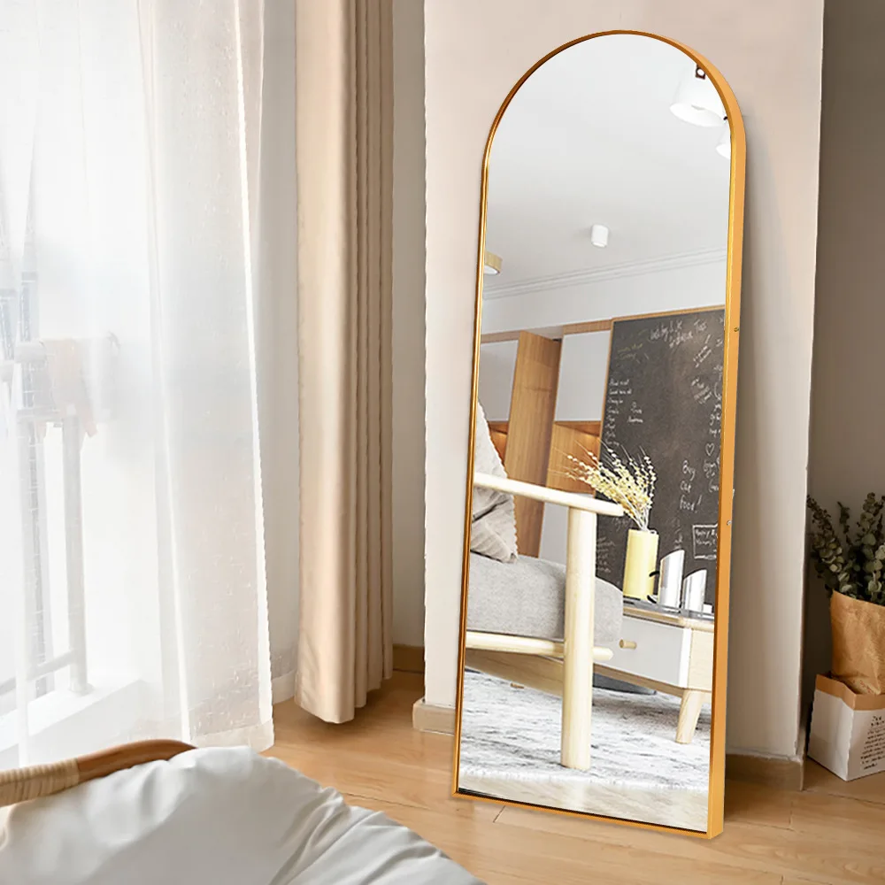 Hot Sale modern decor Full- Length  Wall Leaner dressing Floor Standing Mirror for living room floor makeup  silver mirror