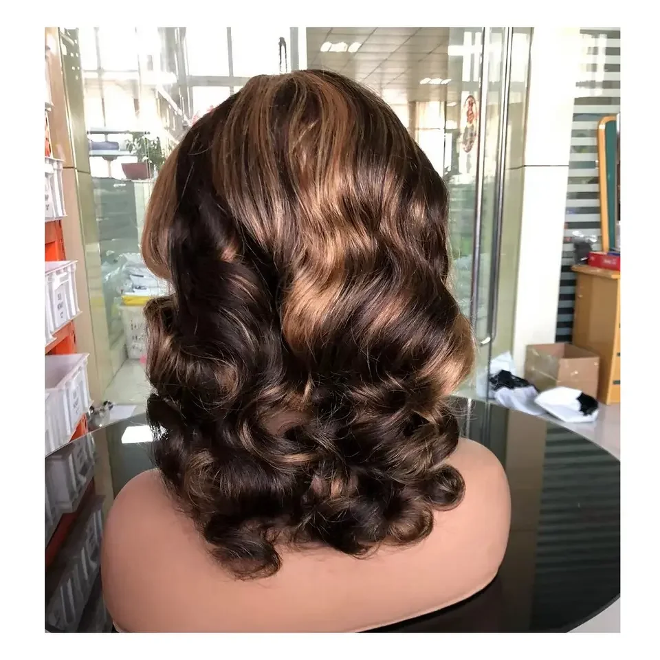 Wholesale Brazilian virgin human hair 13x4 13x6 lace frontal wig Special shape natural cuticle aligned bounce hair wig