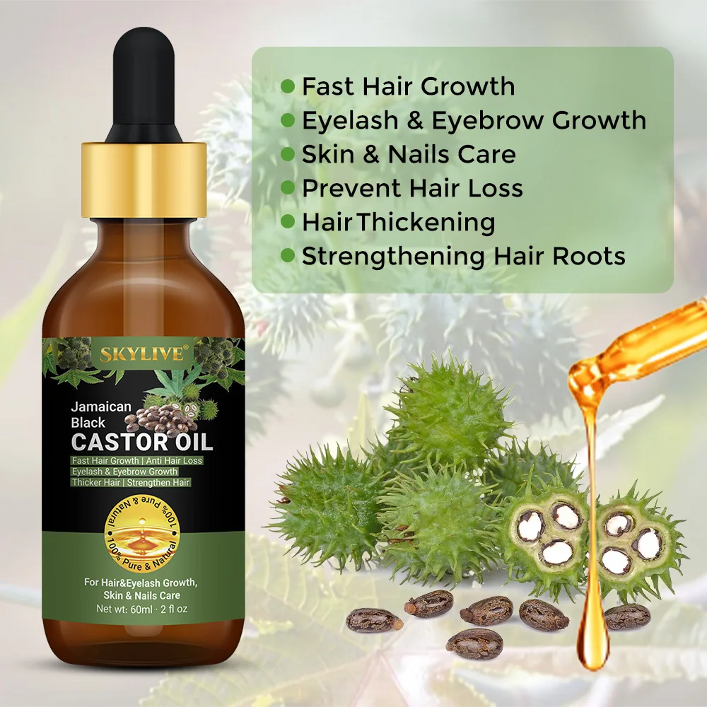 New Fashion Jamaican Black Castor Oil Hair Growth Strengthening Repairing Roots Preventing Hair Loss Hair Caster Essential Oil