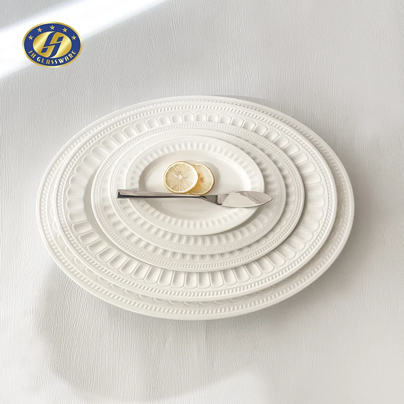Wholesale White Catering Dish Buffet Plate Custom Ceramic Party Appetizer Plates Porcelain Dinner Plate For Restaurants Hotel
