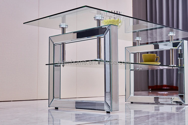 Modern decor living room furniture centre glass style square coffee side table minimalist glass table for home coffee table