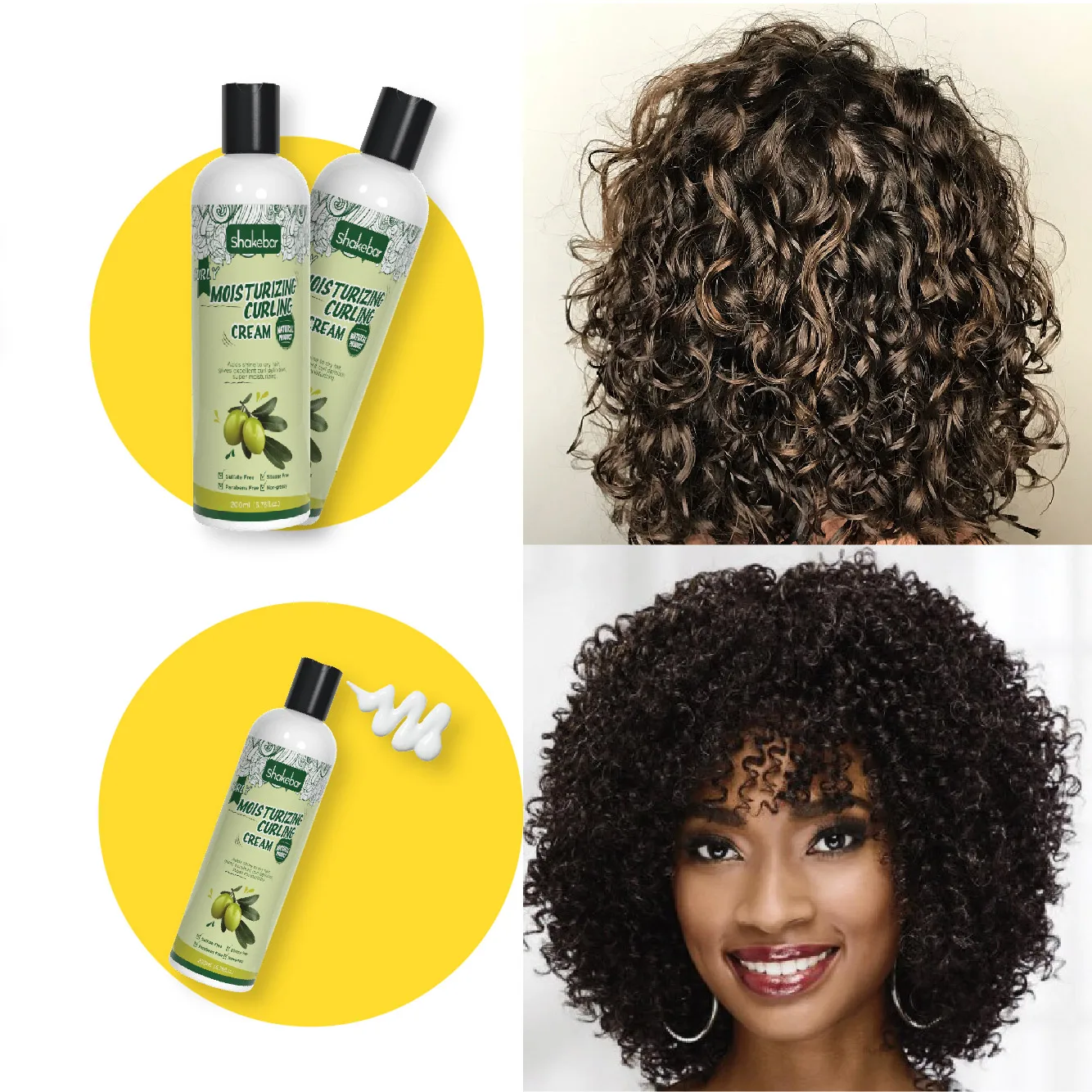 Moisturizing Curly Cream Damaged Hair Repair Professional Sulfate Free Curly Hair Cream For African Hair