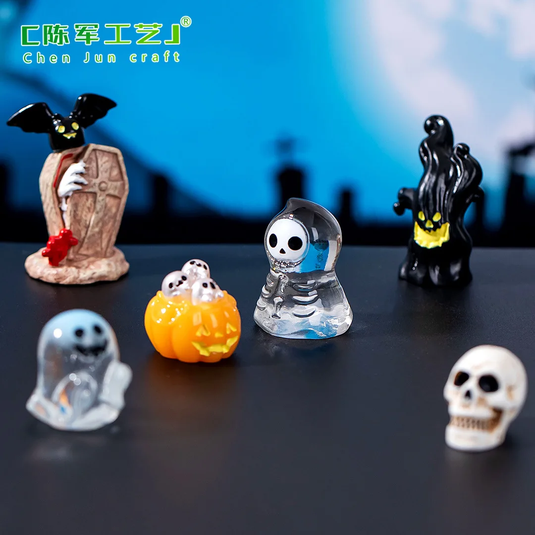 Foreign trade landscape Halloween crystal ball decoration accessories no face monster ghost pumpkin resin trinket