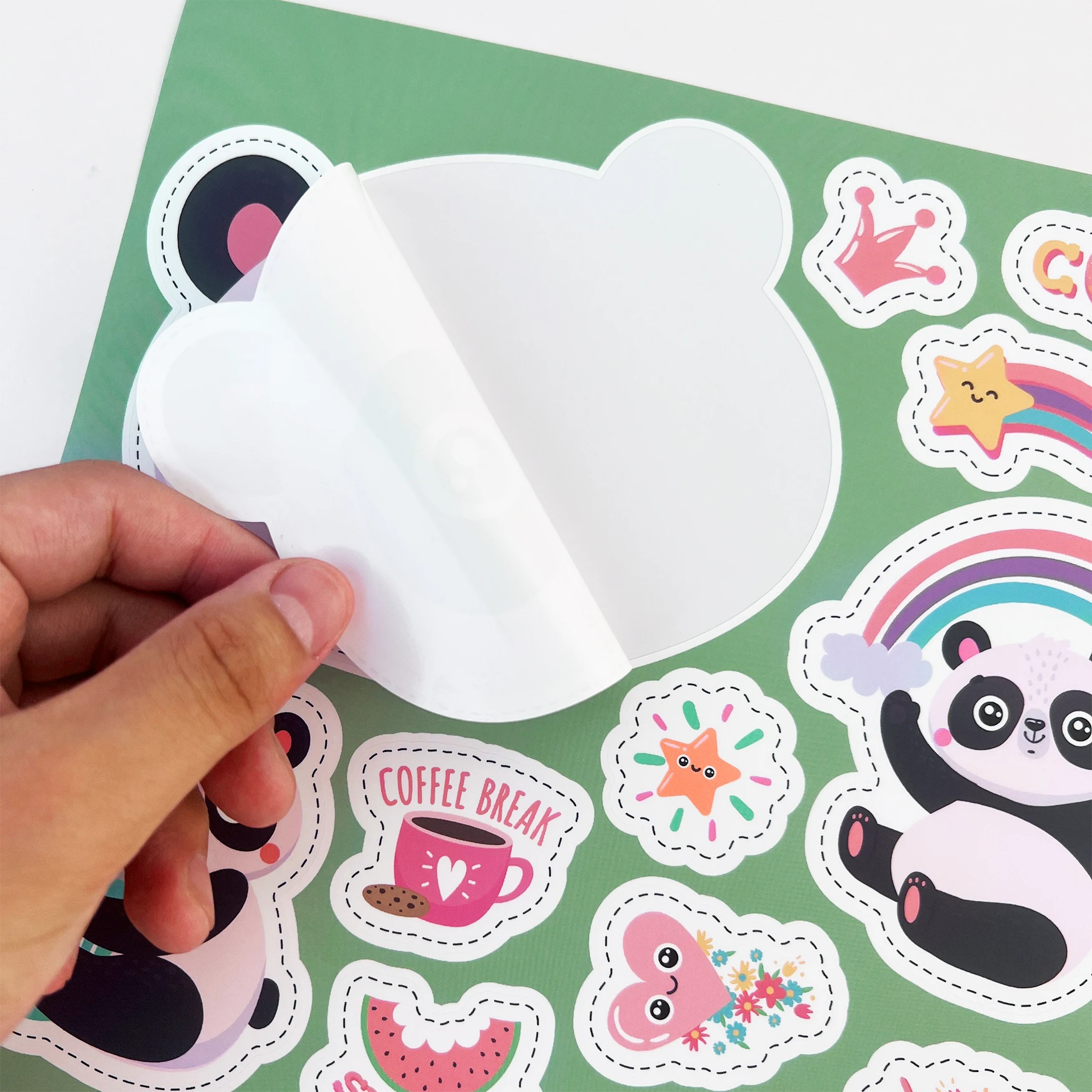 Custom Sticker Sheets  Easy Peel Off Half Die Cut Kiss Cut Sticker ECO Friendly Material Vinyl Logo Label Cartoon Stickers