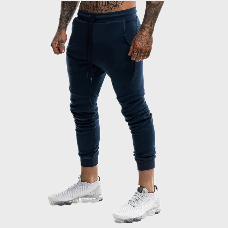 Customized Logo Male Track Sweat Pants drawstring Gym Sweat Pants Pocket Sport Jogger Cargo Pants Men