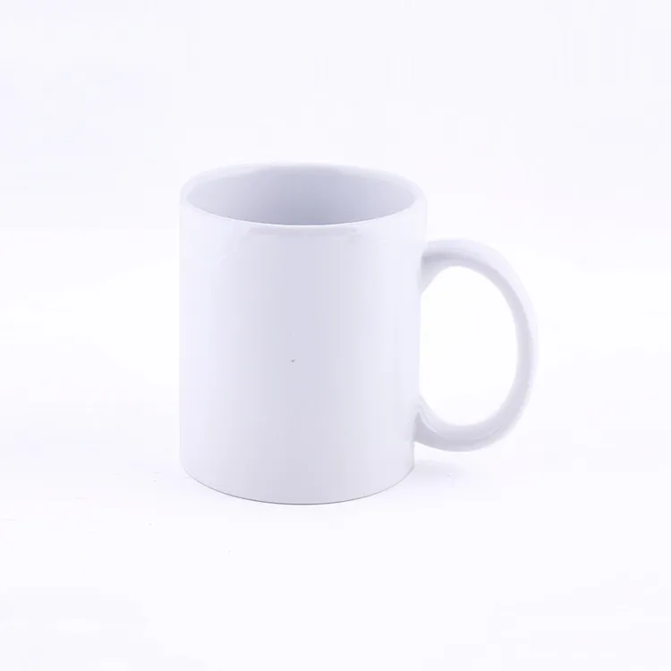 White Colored Ceramic Classic Coffee Mugs Large Handles with 11oz Capacity